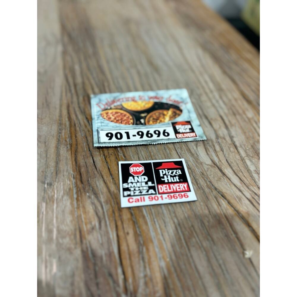 Vintage Pizza Hut Delivery Refrigerator Magnets Set of Two